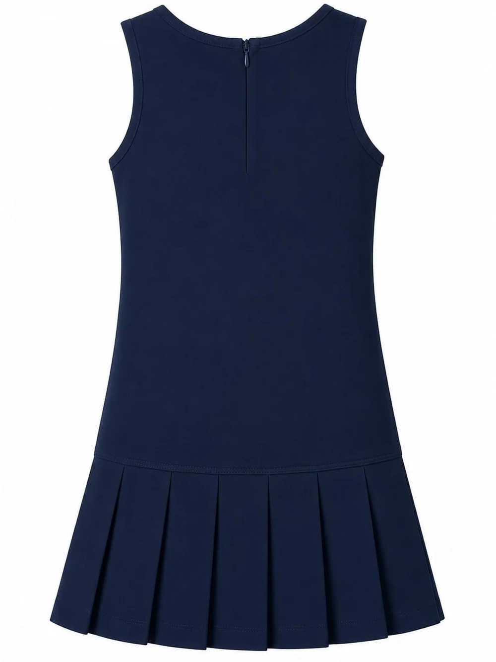 Premium Wear Girls' Front-Button Pleated School Uniform Jumper Navy Blue